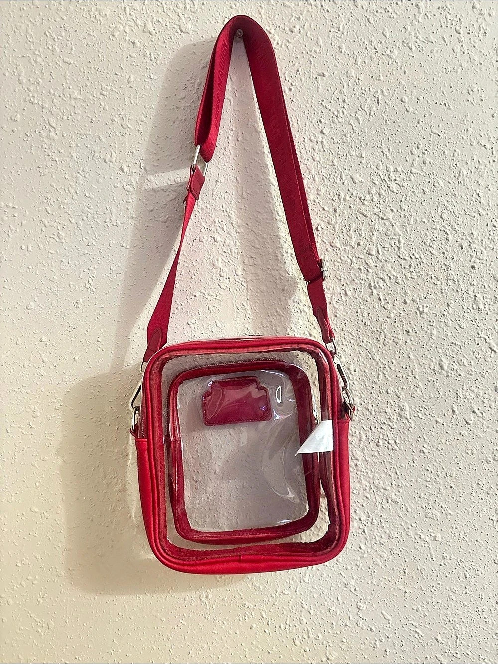 Steve Madden Dominic Clear Crossbody Bag Red